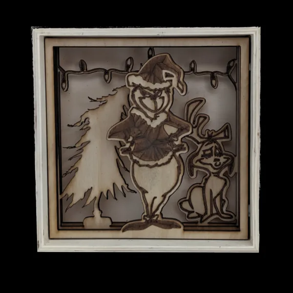 "The Grinch" Wooden Shadow Box